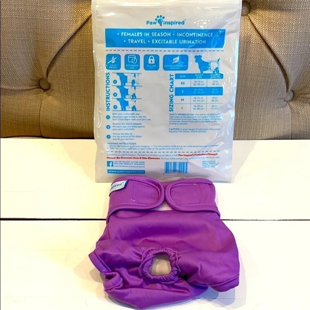 𝅺paw Inspired Female Dog’s washable Diaper Sz S